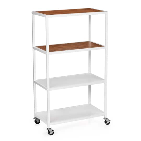 White Heights 4-Tier Rolling Cart by Simply Tidy&#xAE;